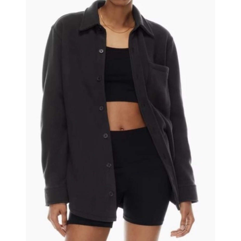 ARITZIA TNA Polar Shirt Jacket in Black